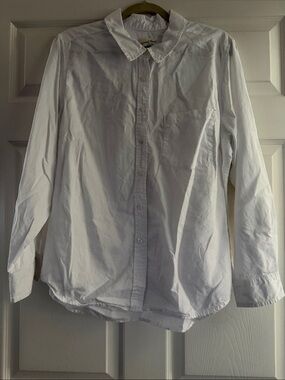 Universal Thread White Long-Sleeve Button-Down Shirt 100% Cotton